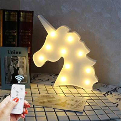 China 26 Letters/Number/Some Pattern Marquee Unicorn Baby Night Light Battery Powered LED Living Room Wall Mounted Decoration for sale