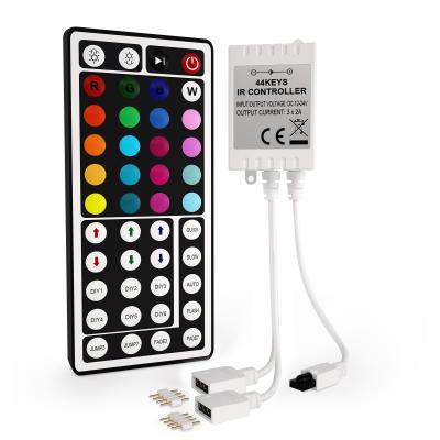 China Control LED Lights Remote with Controller, 44 Key IR Remote Control Replacement for RGB Led Strip Lights (1 to 2 Controller) for sale