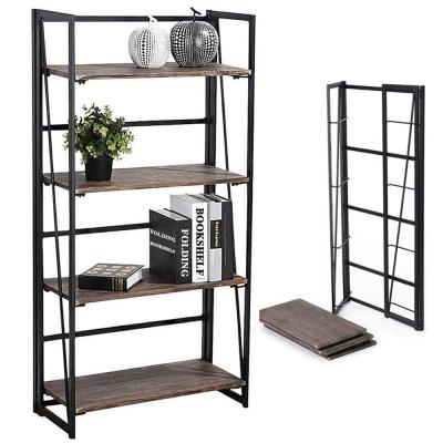 China PANEL Vintage Stainless Steel Industrial Wooden Display Bookcase for sale