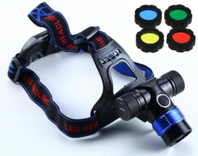 China 700LM CREE XML T6 Focusable headlamp with colroful lens for sale