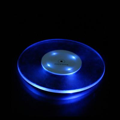 China Transparent Round LED Coaster For Table Centerpieces, Weddings, Birthdays, KTV ,Night Club for sale