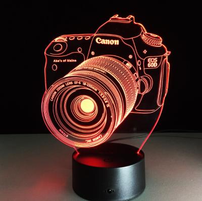 China Canon Camera 7 Colors Change 3D LED Night Light with Remote Control Ideal For Birthday Gifts And Party Decoration for sale