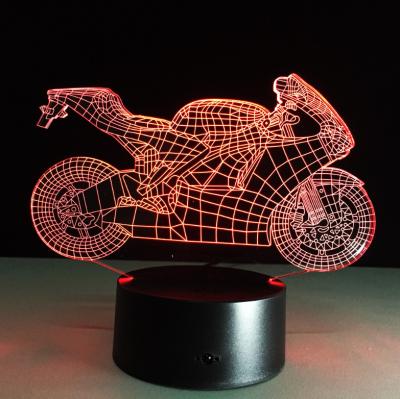 China Motorcycle Shape 7 Colors Change 3D LED Night Light with Remote Control Ideal For Birthday Gifts And Party Decoration for sale