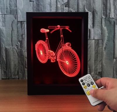 China 7 Colors Change Photo Frame 3D LED Night Light with Remote Control Ideal For Birthday Gifts And Party Decoration for sale