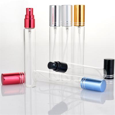 China High Qiality High Quality Atomizer Sprayer Packaging Mini Thin Glass Perfume Glass Bottle With Colorful Aluminum Cap for sale