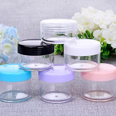 China Factory Direct Sales Plastic Cosmetic/Food Packaging Cream Jar Design Round Mini White Black Transparent Clear Plastic Jars With Lids for sale