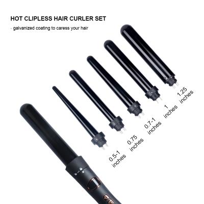 China 5 Interchangeable Professional In 1 Barrel Curling Iron Wand Hair Styling Tools Interchangeable Curling Iron Set for sale