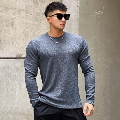 China Wholesale New Style Anti-Wrinkle Gym Workout Sportswear T Shirt For Men Fitness Long Sleeve T Shirt For Men for sale