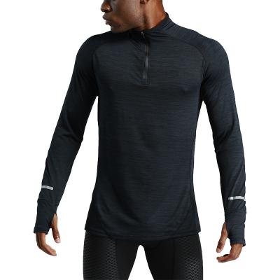 China Xxxl Navy Blue Antibacterial Long Sleeve Cationic Training Sportswear Top Basketball Cloth Quick Dry Autumn And Winter T-shirt Outdoor Running for sale