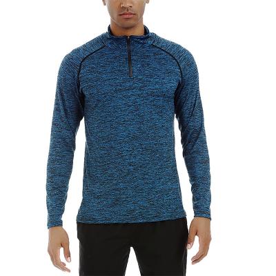 China 2022 Wholesale Low Price Breathable Full Sleeves Mask Fit Sports Shirts Men Sport Sporty T-shirt Heather Quarter Zip Racing Tshirt for sale