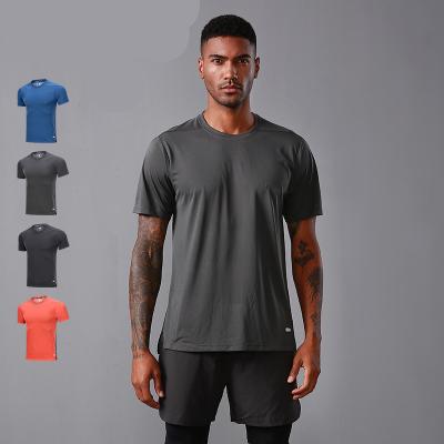 China Wicking Breathable Short T Shirts Moisture Sleeve Men's Gym Workout Quick Dry Athletic T-Shirts For Men for sale