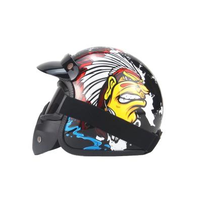 China ABS Shockproof Motorcycle Cycling Open Face Helmet Half Face Helmet Cascos De Ciclismo Vintage Helmet Motorbike for sale