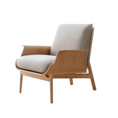 China Modern Lightweight Luxury Nordic Furniture Living Room Designer Sofa Fabric Backrest Simple Leisure Solid Wood Lazy Chair for sale