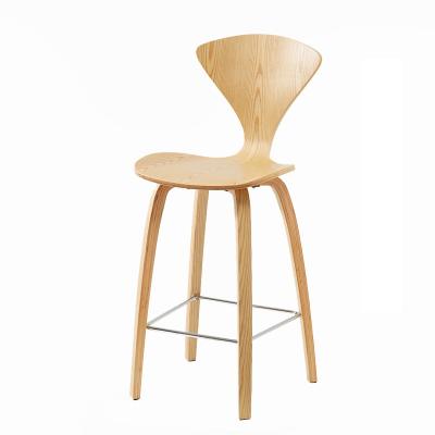 China Modern Contemporary Bent Plywood Bar Chair Restaurant Cafe Wood Stools for sale