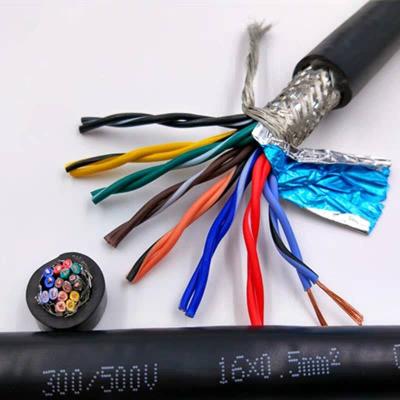 China 16 core underground rvsp16* 0.2 0.3 0.5 0.75mm twisted pair shielded cables twisted in pairs tinned copper braided with shielding cable for sale