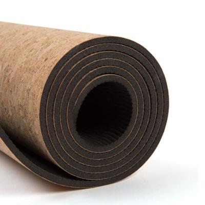 China Double Layer Cork Yoga Mat Natural Rubber Eco-friendly Balance Mat Fitness for sale