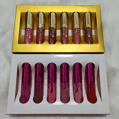 China 6pcs Waterproof Lip Gloss Kelly Set 6 Lip Gloss Cup Set Gold Non-Stick Lip Gloss Waterproof Liquid Lip Gloss for sale