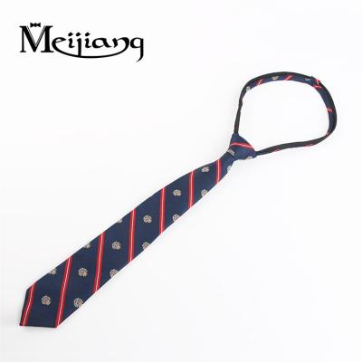 China China Supplier Fashion Unique Jacquard Polyester Zipper Slim Tie for sale