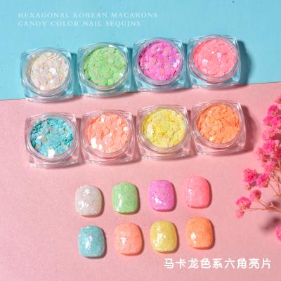 China 3d Nail Professional 2021 New Design Nail Art Decoration DIY Macaron Color Nail Art Whole Decoration Slices Candy Nail Glitter Supplier for sale