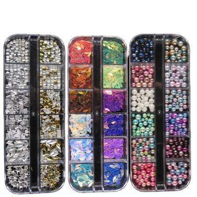 China Nail Art Glitter Crystal Rhinestones 3000pcs 2mm Rhinestones With Assorted Box 12 Colors Jewelry Decoration Nail Supplier for sale