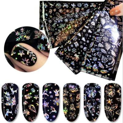 China Seasonal Christmas Nail Foils Sticker For Nail Art Sticker Nail Decorations Accessories Snowflakes Manicure Transfer Starry for sale