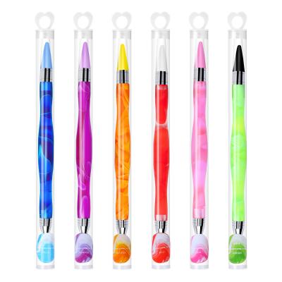 China Easy Apply New Color 2022 Point Drill Point Double Head Comfortable Gourd Shaped Pen Acrylic Nail Tool for sale