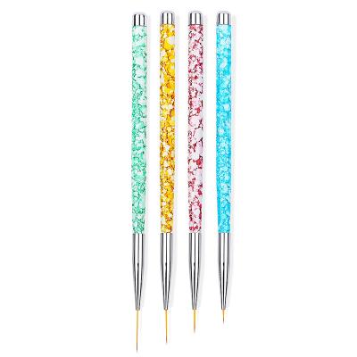 China Nail Art Beauty 6/11/15/20mm Nail Art Factory 4Pcs/Set UV Polish Marble Manicure Flower Gel Pen Template Handle Liner Painting Drawing for sale