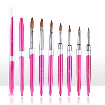 China Pure Crystal Light Therapy Pen Dust Brush Set Mink Hair Brushes Nail Art Beauty High Quality Metal Handle Manicure Nail Brush for sale