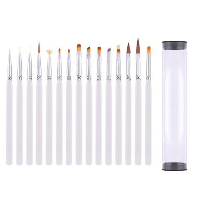 China Nail Art Beauty 15pcs/set Nail Art Builder OEM Acrylic Nail Art Acrylic Brush with Kolinsky Hair for sale