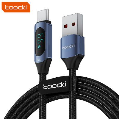 China Wholesale High Speed ​​Toocki 66W USB 6A Fast Charging Cable 66W Fast Charging Cable With Type-C Display Cable for sale