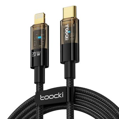 China High Quality Toocki MP3/MP4 Player Fast Charging Visible 20W 3A Type C To IOS Cables For Iphone With 1M/2M Data Transfer for sale