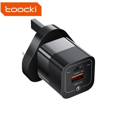 China Fast Type For Mobile Phone/Laptop/Tablet/Toocki Charger QC3.0 PD3.0 GaN 33W USB-C USB Earphone Dual Port C Mobile Phone Chargers For IOS/Android for sale