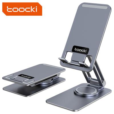 China Toocki New Design Universal 360 Rotating Adjustable Desktop Cell Phone Holder Stand with Non-slip Silicone for sale