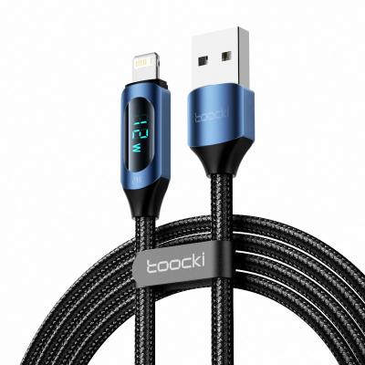 China LED digital display for output power Toocki customized original logo iphone usb cable 12W usb cable iphone usb cable making machine for iphone iphone for sale