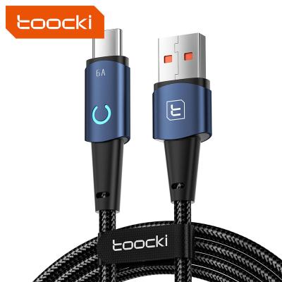 China Toocki Style 6A USB 3.0 Crossover Cable 66w Charger Type LED Indicator New USB 3.0 Fast Charging Type C Cable Output Power for sale