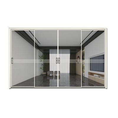 China JIUYIXING latest designs waterproof soundproof glass double large aluminum glass sliding doors for living room for sale