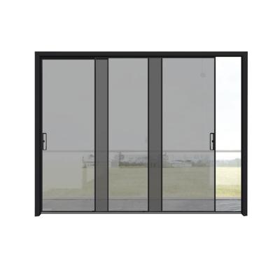 China JIUYIXING Hot Selling Aluminum Sliding Glass Door Waterproof Double Frame Narrow Tempered Glass For Balcony And Kitchen for sale