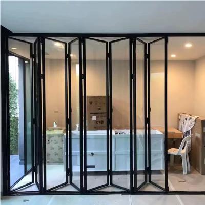 China JIUYIXING Customized High Quality Glass Folding Sliding Door Waterproof Design Patio Doors Aluminum Alloy Interior Folding for sale