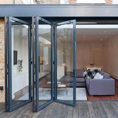 China JIUYIXING waterproof cheap prices interior patio doors heat insulation balcony aluminum glass folding door for sale