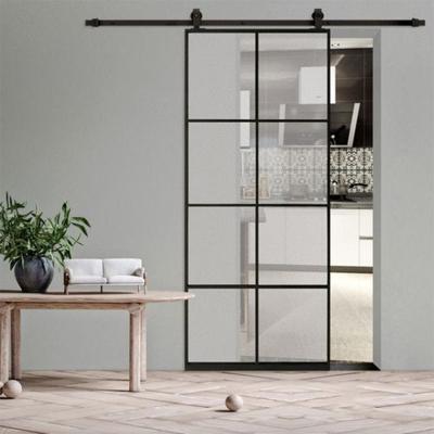 China JIUYIXING Waterproof Customized High Quality Interior Aluminum Sliding Doors Tempered Glass Doors Aluminum Barn Doors For Kitchen for sale