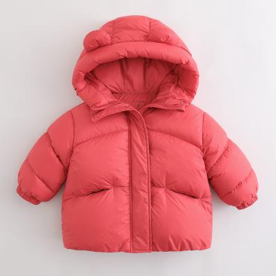 China Marc&janie 213523 LUFU Series Waterproof French Winter Outwear Hooded Kids Packable Stripper Coat Baby Toddler Lightweight Down Jacket for sale