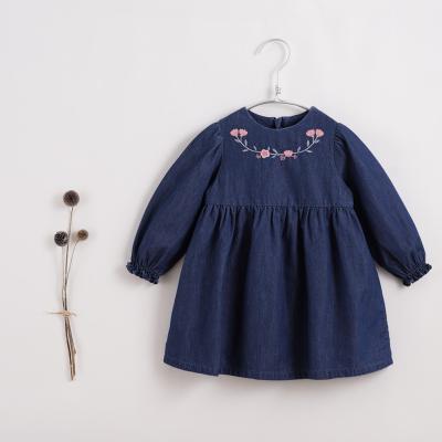 China marc&janie LUFU Spring Series 212968 French Viable Children's Elegant Vintage Dresses Autumn Girls Embroidered Denim Dress for sale