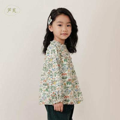 China Autumn Cotton Stringy Selvedge Spring Babies Print Shirt 221267 French Viable Series Girls Long Sleeve Shirt marc&janie LUFU for sale