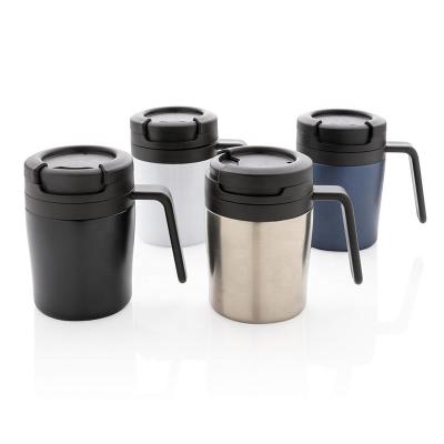 China Sustainable Portable 160ml/5oz Mini Coffee Mug Tumbler Cup With Rotate Lid And Handle for sale