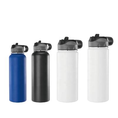 China Viable Wide Mouth 32oz Stainless Steel Water Bottles With Straw Lids Double Vacuum Flask Wall Insulated Sports Bottle Leakproof Cups for sale