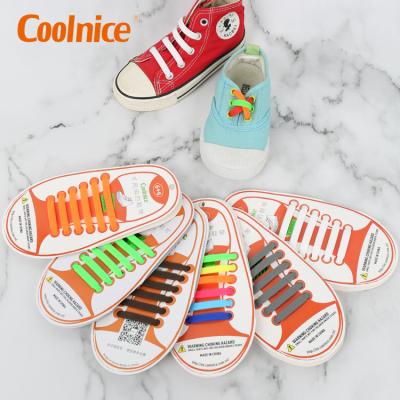 China Flat No Tie Elastic Kids Silicone Shoe Laces To Replace Your Shoe Strings for sale