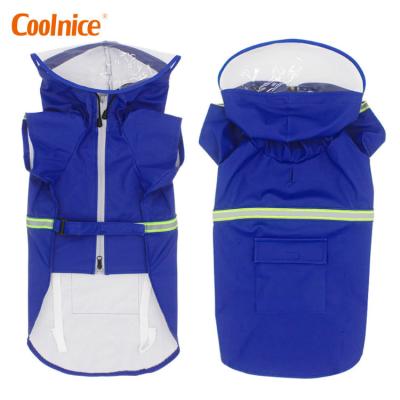 China Coolnice Stored Foldable Portable Pet Outdoor Clothes Dog Waterproof Coat With Zipper Yellow Pet Raincoat for sale