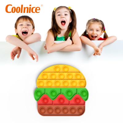 China Relieve Stress Hot Sale Push Pot Stirring Person Toys Puzzle Popular 3D Puzzle Games For Kids Anti Stress Toy Hamburger for sale