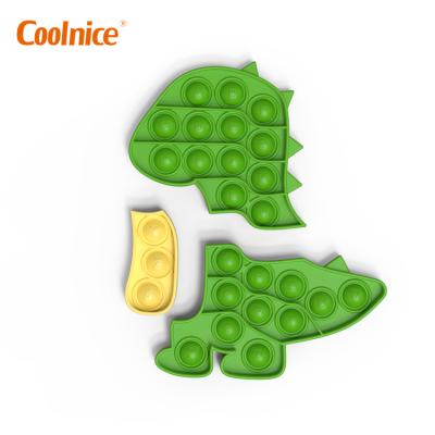 China Relieve single push bubble splice silicone jigsaw puzzle jumping person toys kids dinosaur jumping person toys for sale