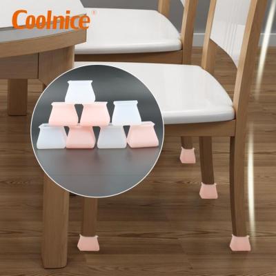 China Coolnice Reusable Anti-slip Furniture Table Covers Protectors Silicone Chair Leg Caps for sale